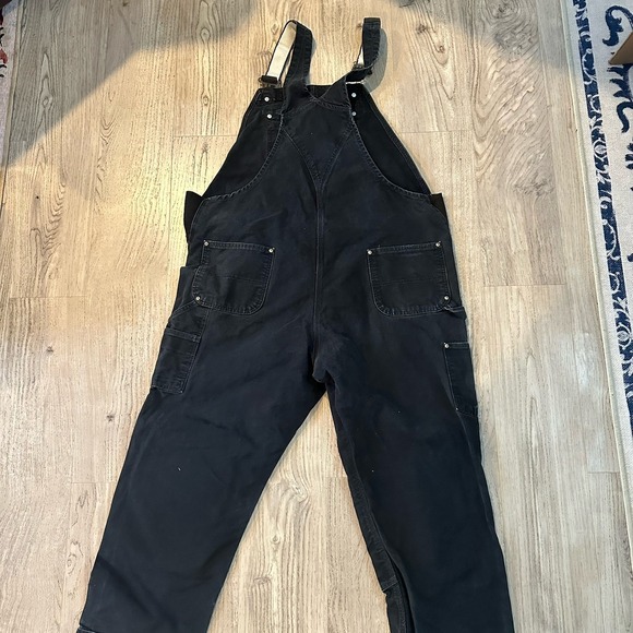 Carhartt Bib Overalls Men's 44x32 Relaxed Black Canvas Double Knee (102776-001) - Picture 13 of 16